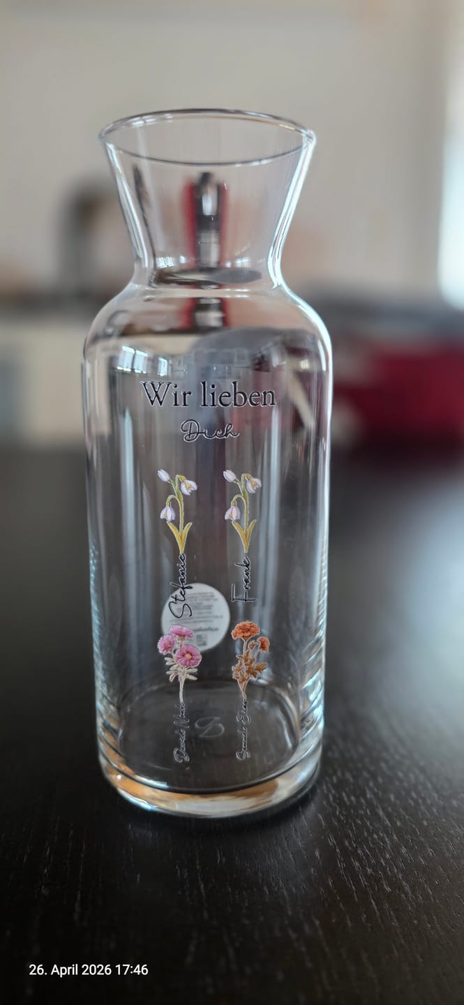 Customer photo review of Mamas Garten - Personalisierte Vase mit Namen und Blumen für Mama und Oma