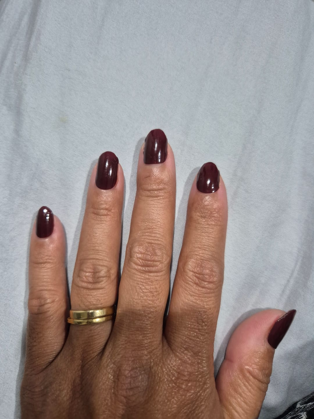 Customer photo review of Mulled Wine Red DIY Semicured Gel Nail Sticker Kit (Limited Edition)