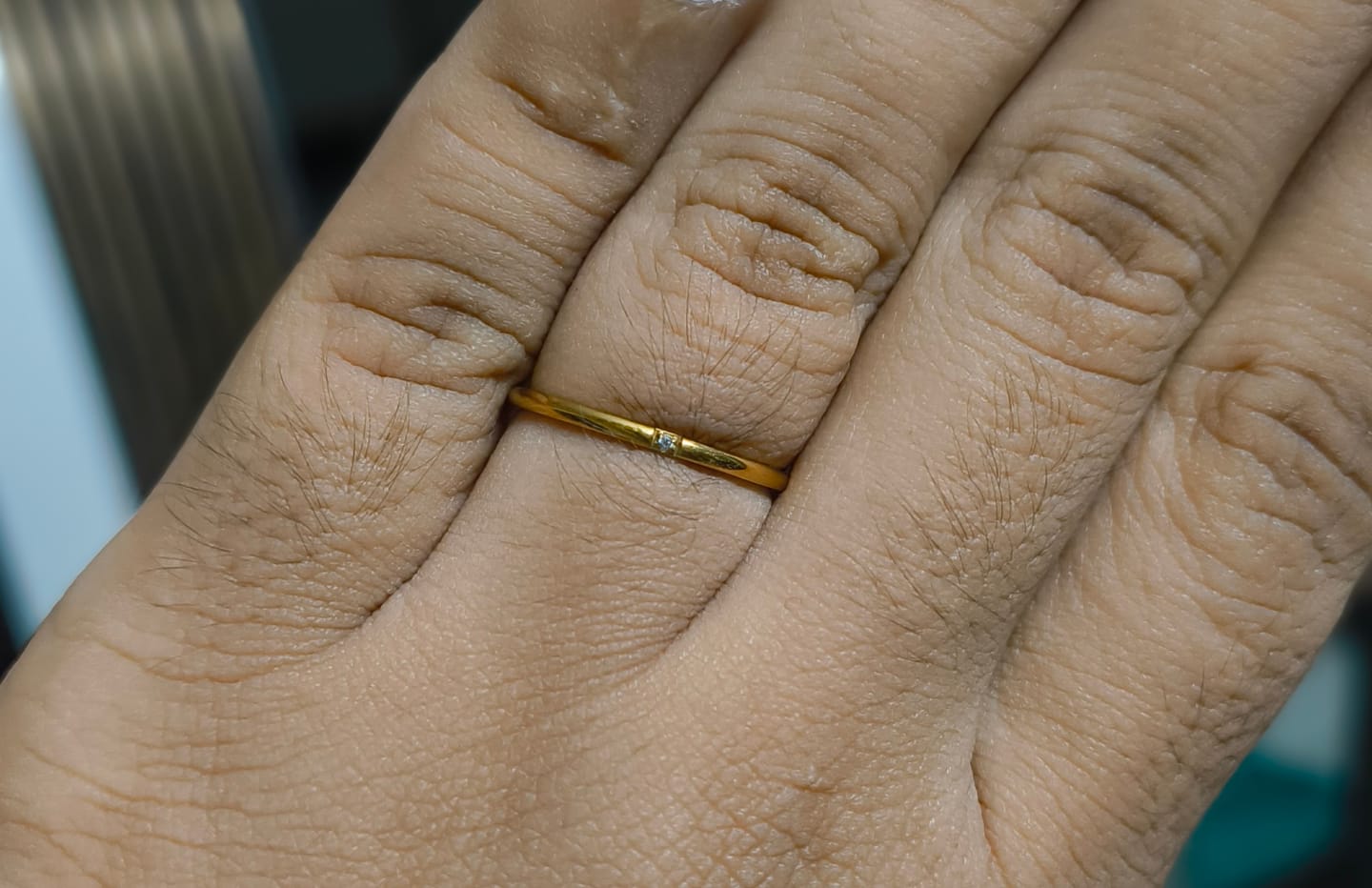 Customer photo review of Smooth Thin Stacking Ring