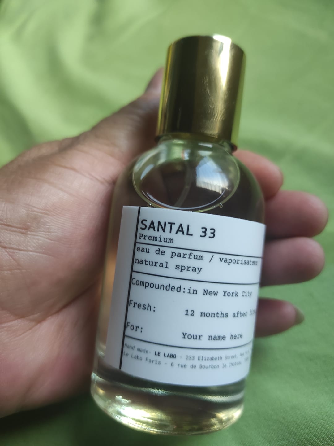 Customer photo review of Le Labo Fragrance