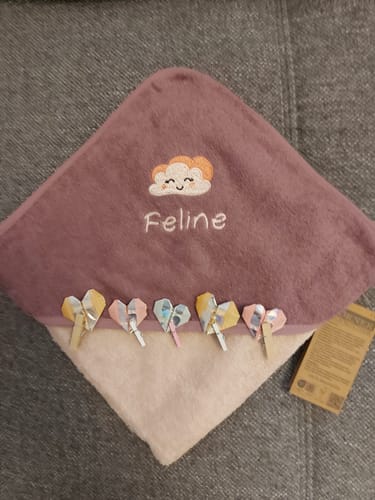 Customer photo review of Wolimbo Mädchen Kapuzenhandtuch mit Namen und Motiv