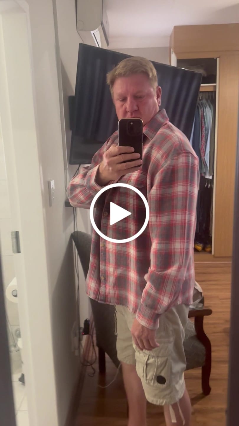 Customer video review of Grid Overshirt Red Plaid