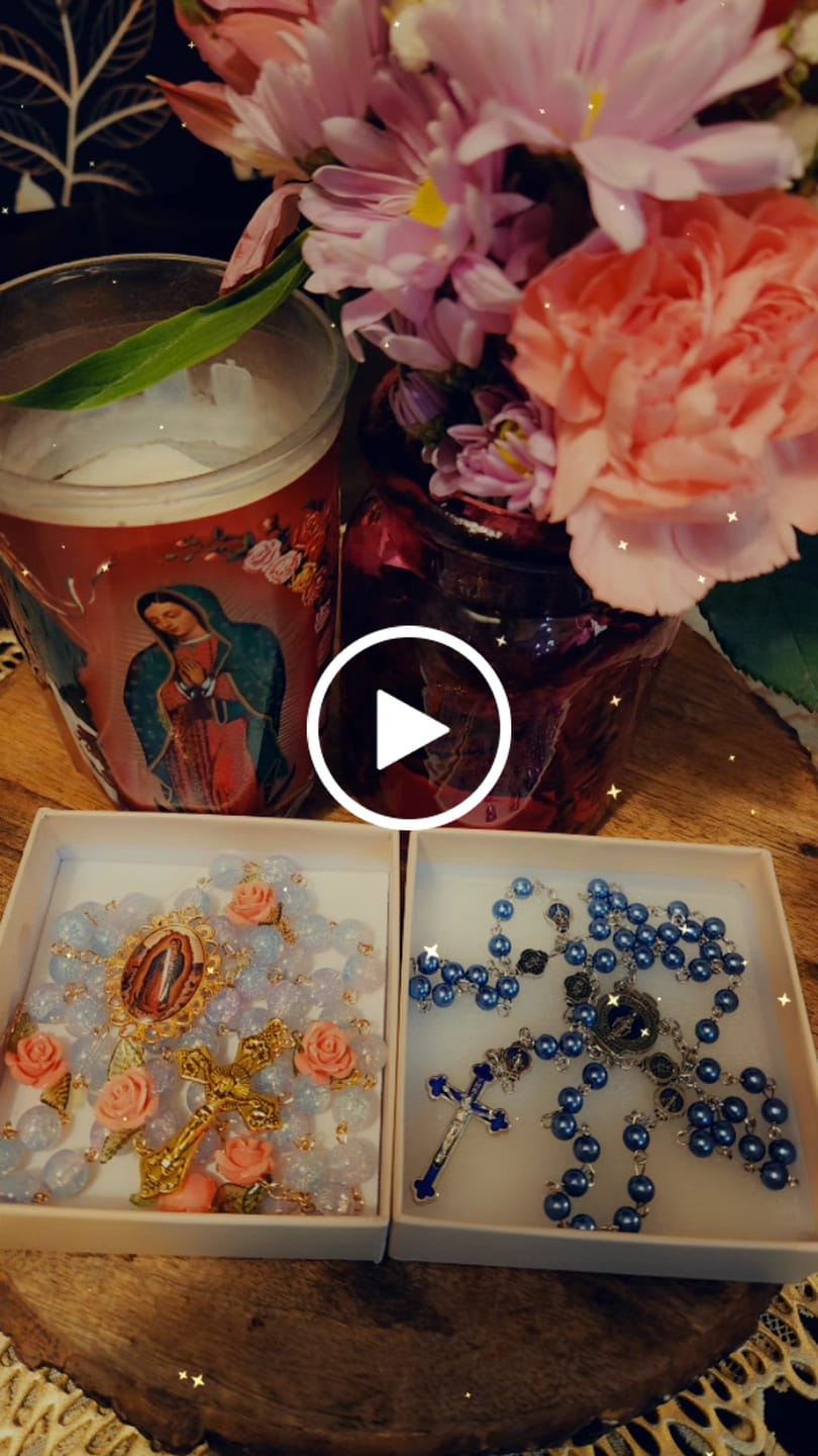 Customer video review of Christianartworkshop Virgin Mary with Rose-Accented Rosary: Timeless Faith & Floral Faith Symbol