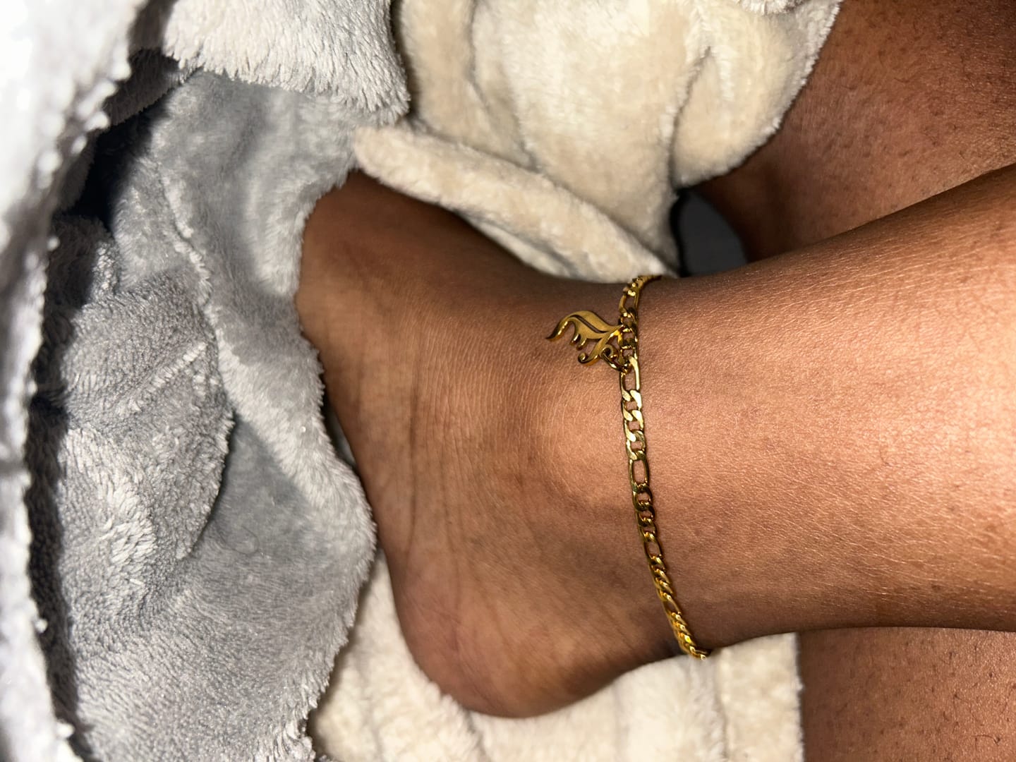 Customer photo review of Gothic Initial Anklet