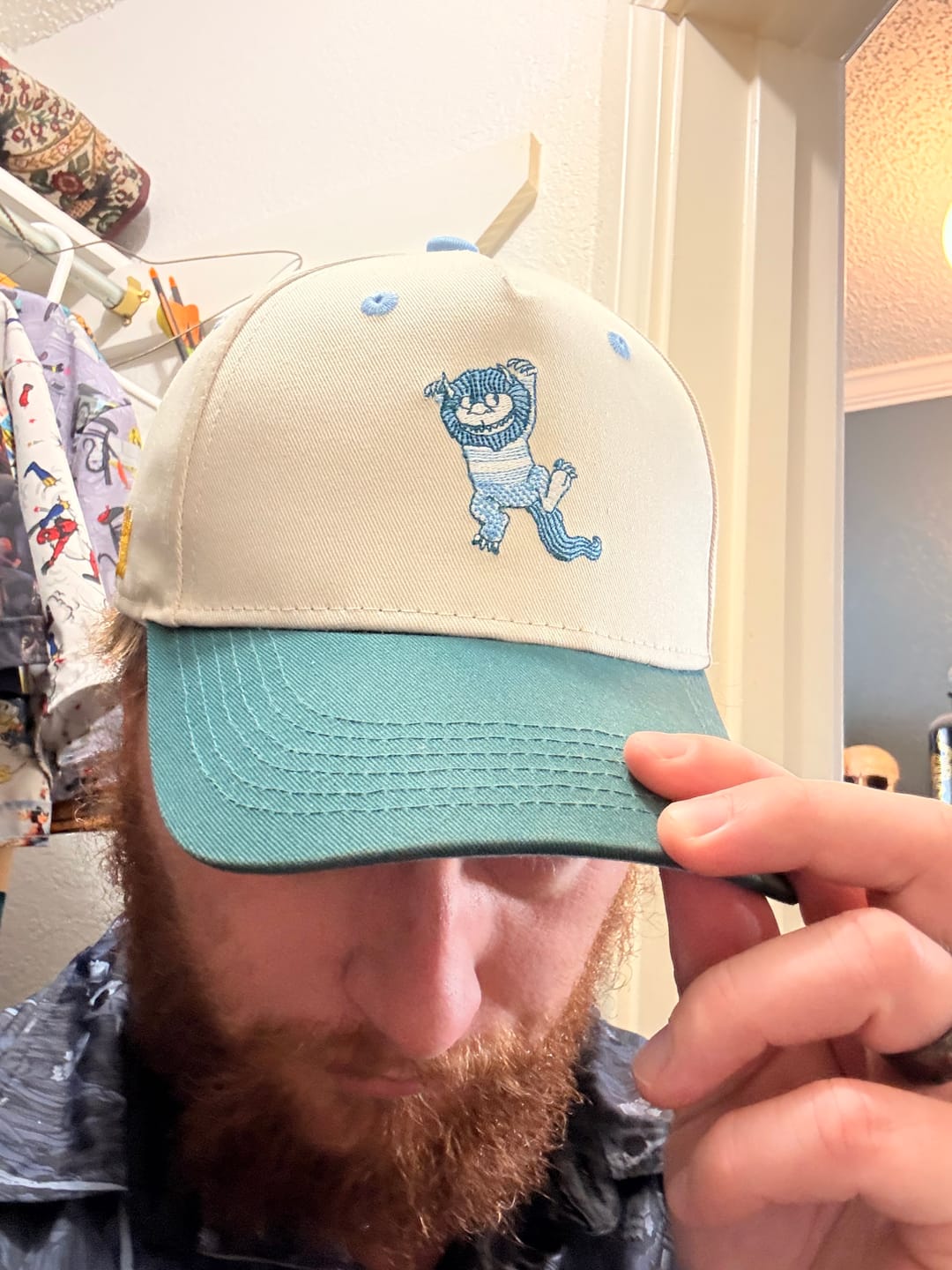 Customer photo review of Where the Wild Things Are "Moishe Monster" – 5-Panel Curved Brim Hat