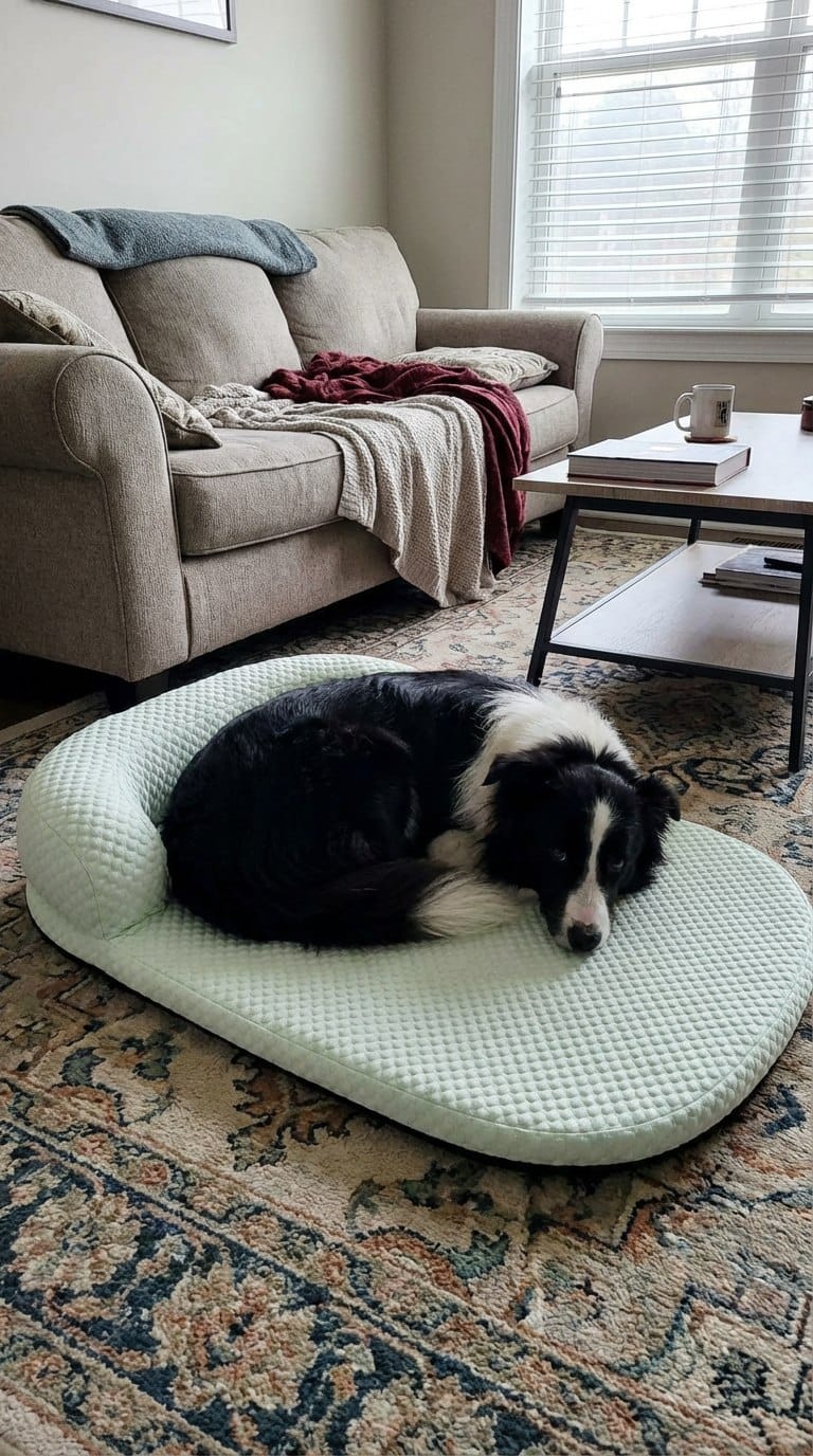 Customer photo review of ChillBuddy Pet Cooling Bed: Cool Comfort Deluxe