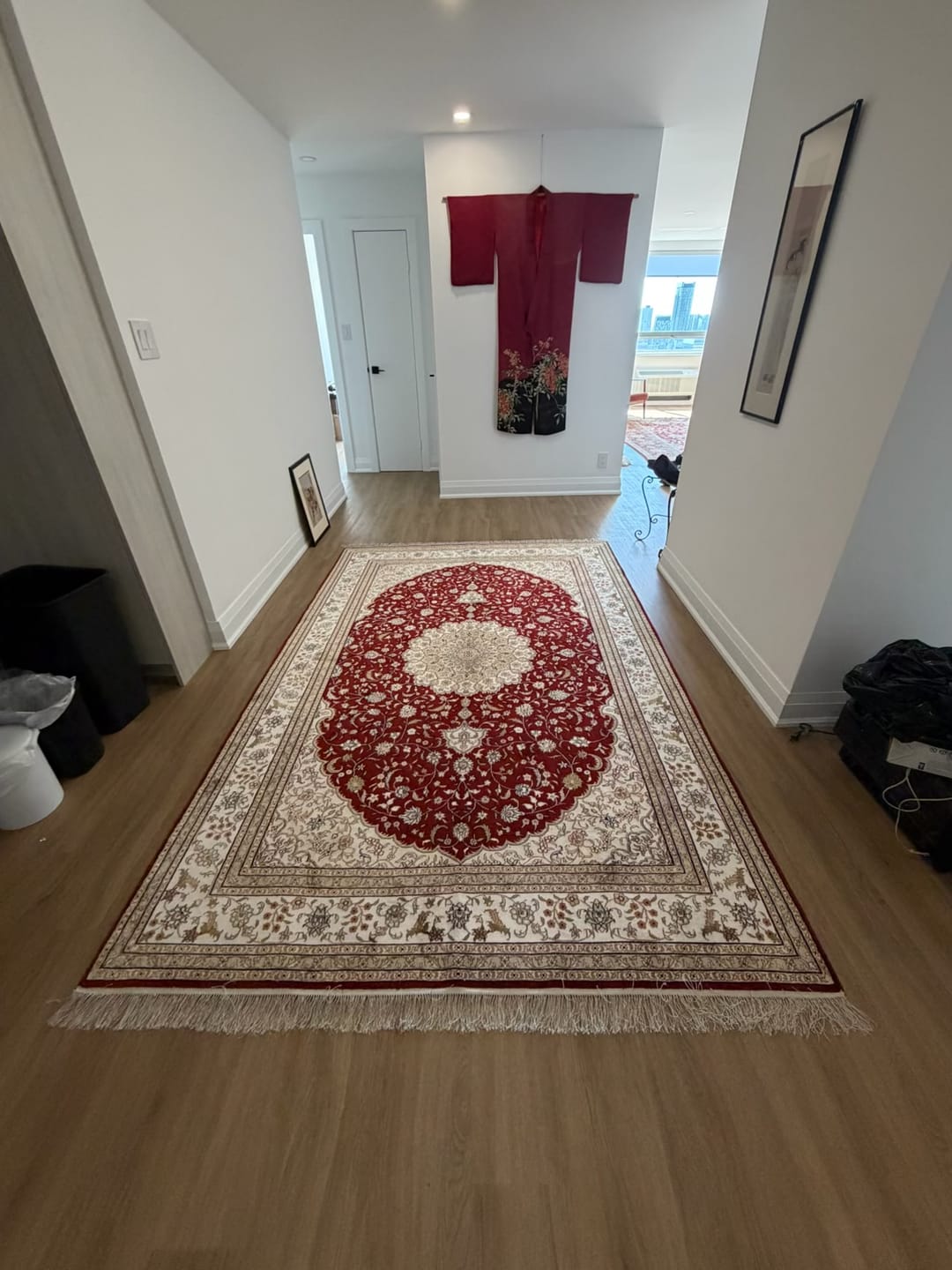 Customer photo review of Qum Silk Red Medallion Rug