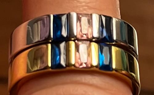 Customer photo review of Personalized 1-8 Birthstones Mother Grandmas Family Ring