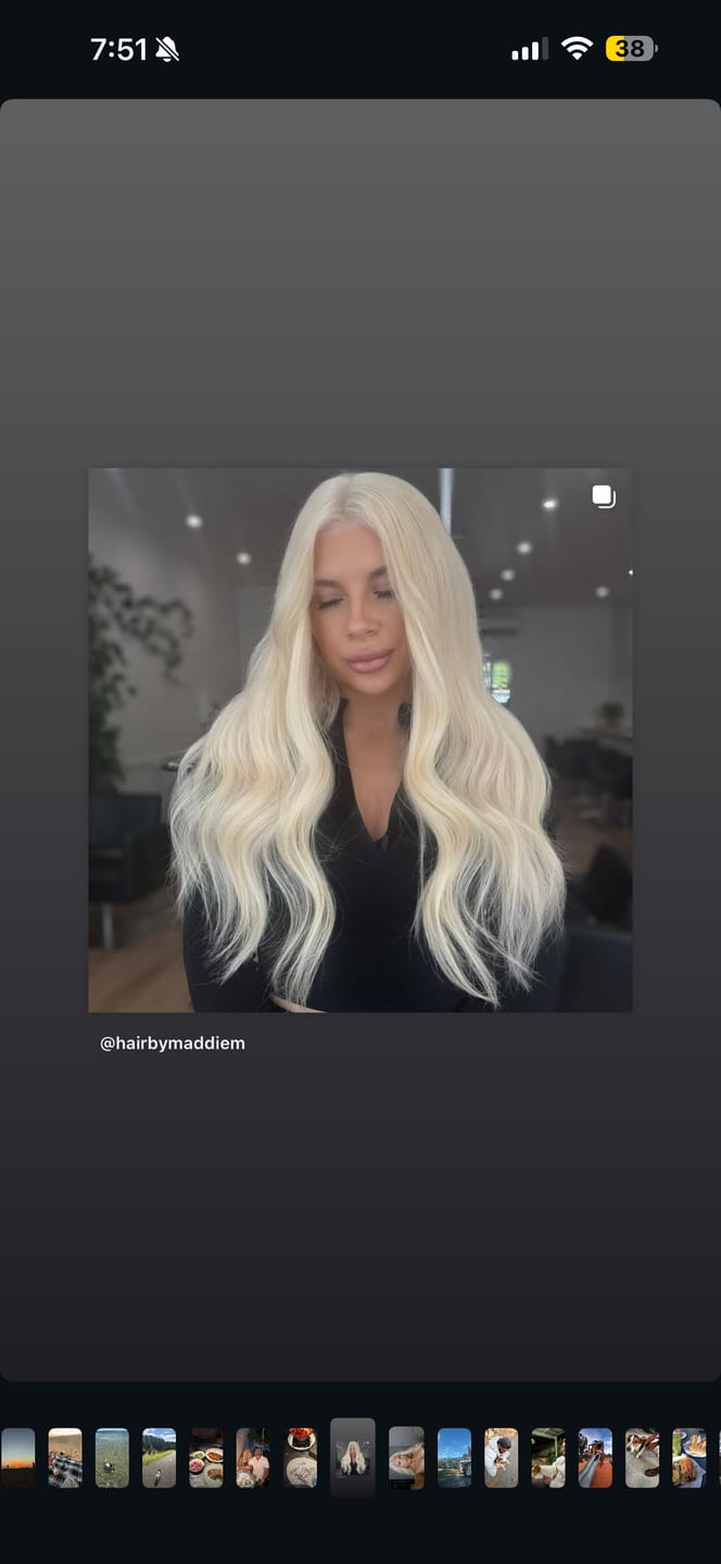 Customer photo review of 22 Inch Mini Weft Hair Extensions