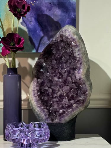 Customer photo review of Standard Plus Quality Amethyst Crystal on Cement Base, 64.3 lbs and 22.1" Tall #5614-0096