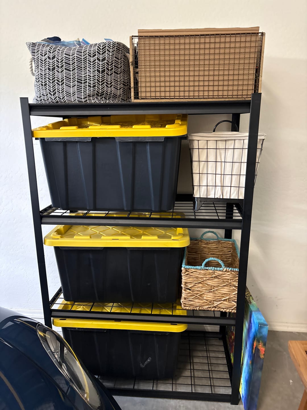 Customer photo review of REIBII 59.9"H 4 Tiers Industrial Shelves Adjustable Shelving for Garage Warehouse Basement Pantry