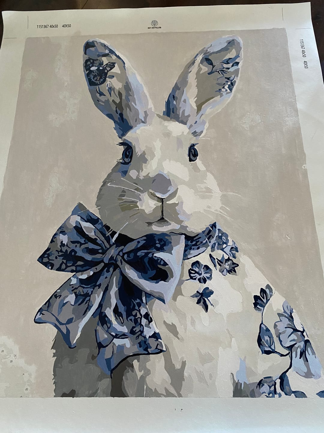 Customer photo review of Delft Blue Bunny | Paint by Number