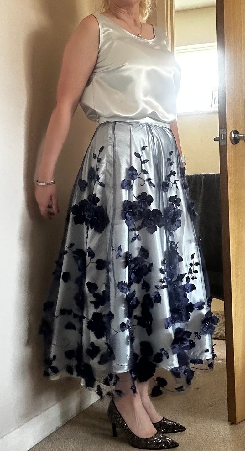 Customer photo review of Liquid Satin Fabric