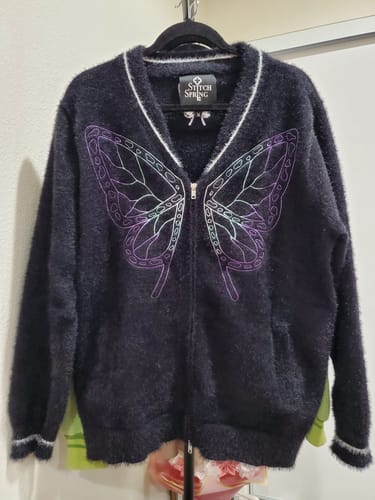 Customer photo review of Fuzzy Butterfly Cardigan Preorder