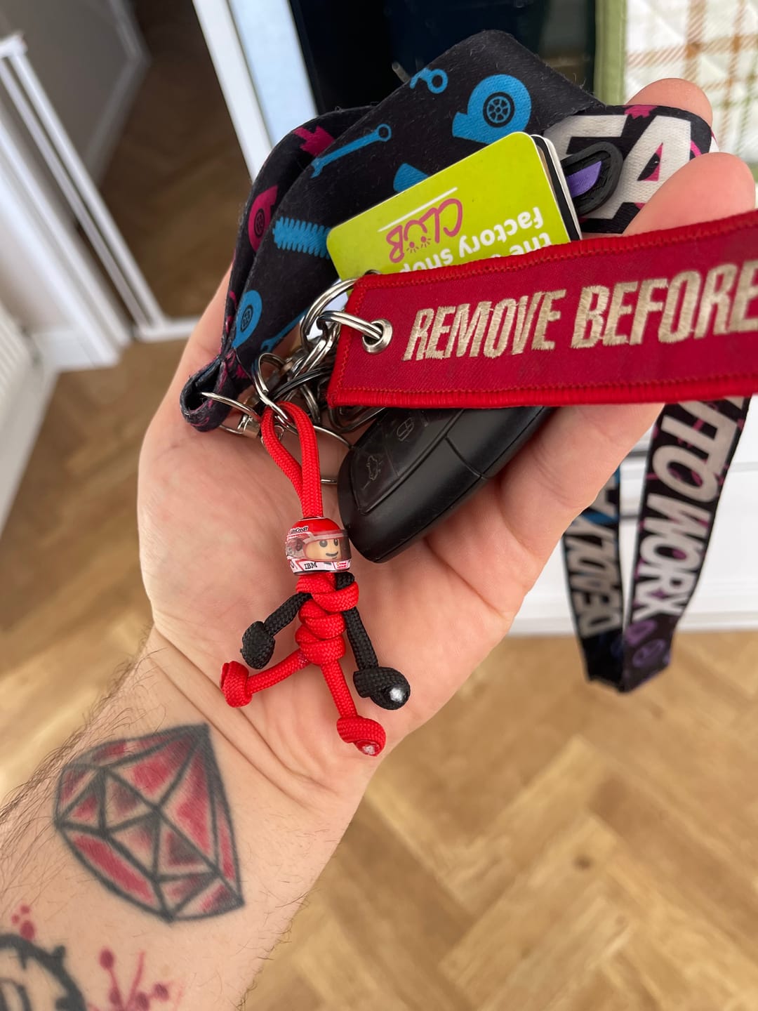 Customer photo review of Limited Edition Charles Lerclerc Racing Paracord Buddy Keychain
