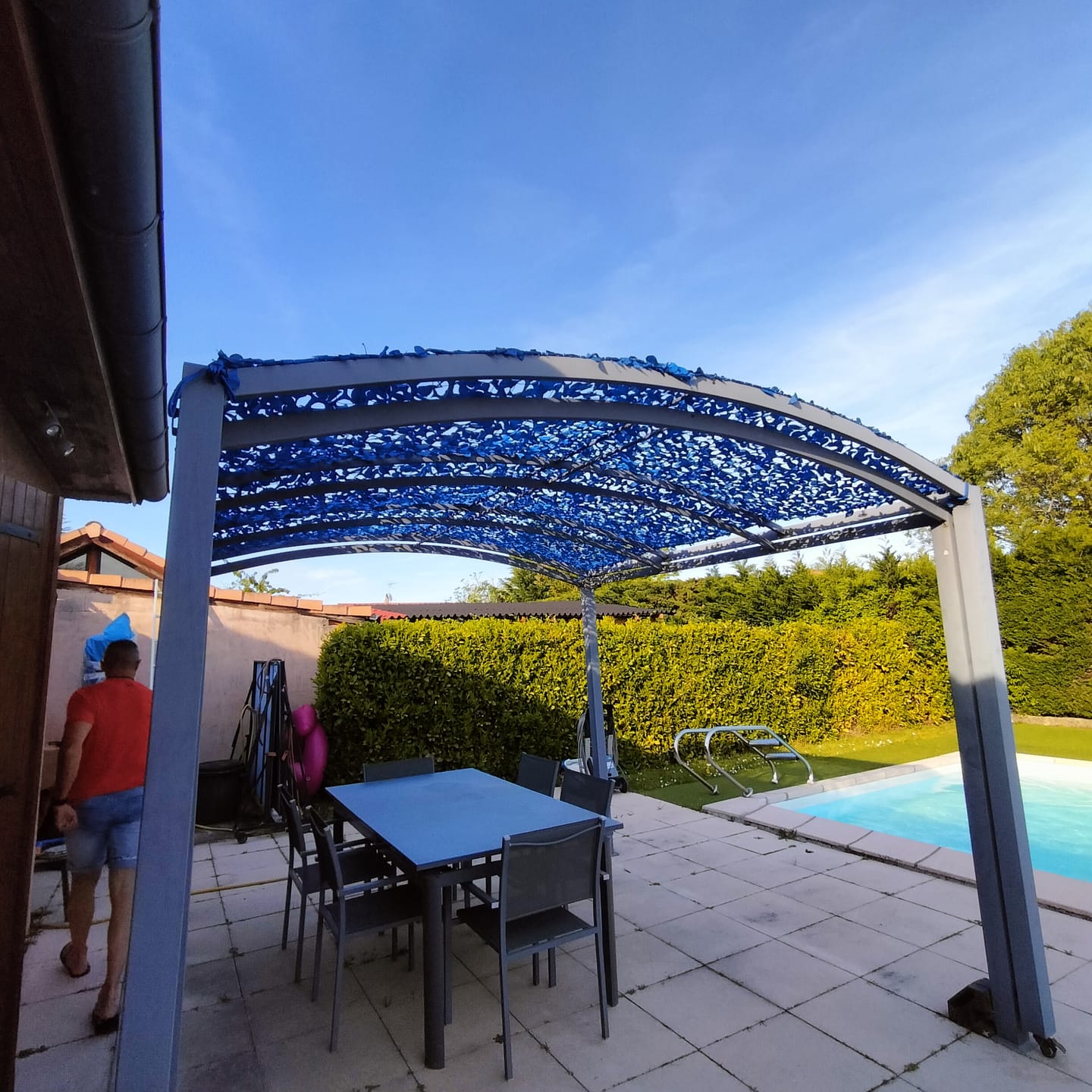 Customer photo review of Filet de camouflage renforcé bleu
