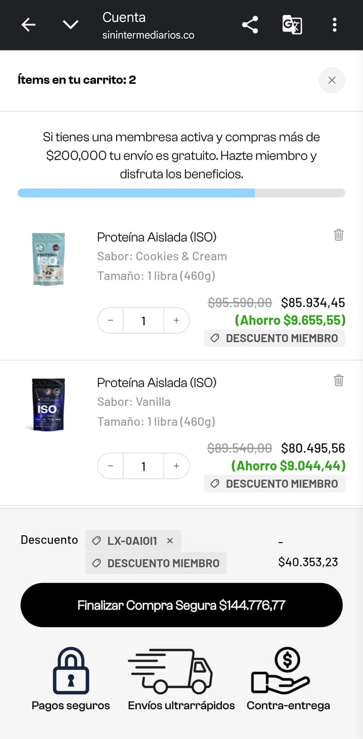 Customer photo review of Membresía Anual
