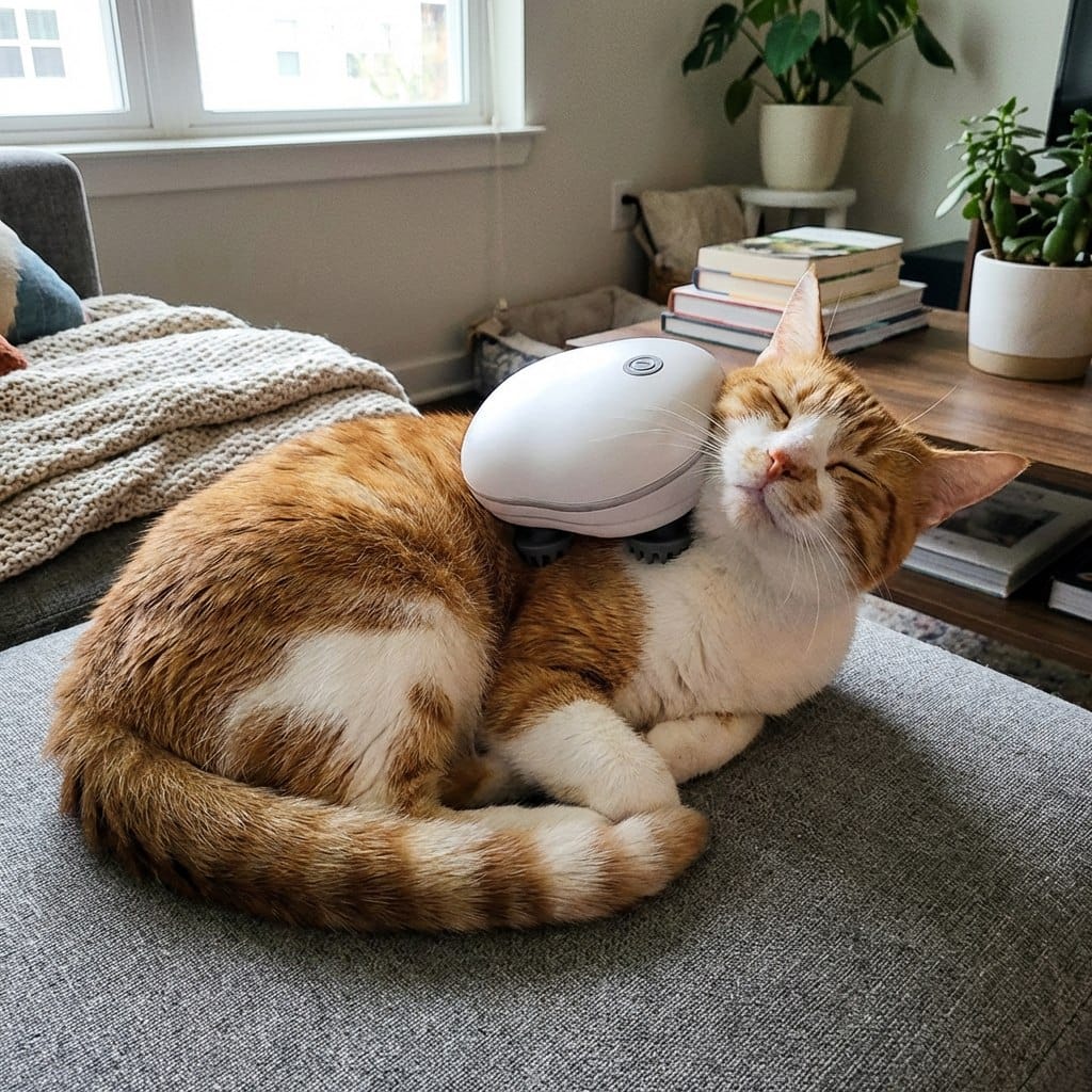 Customer photo review of Viva Comfort Rotation Spa Relaxation Massager For Dogs and Cats