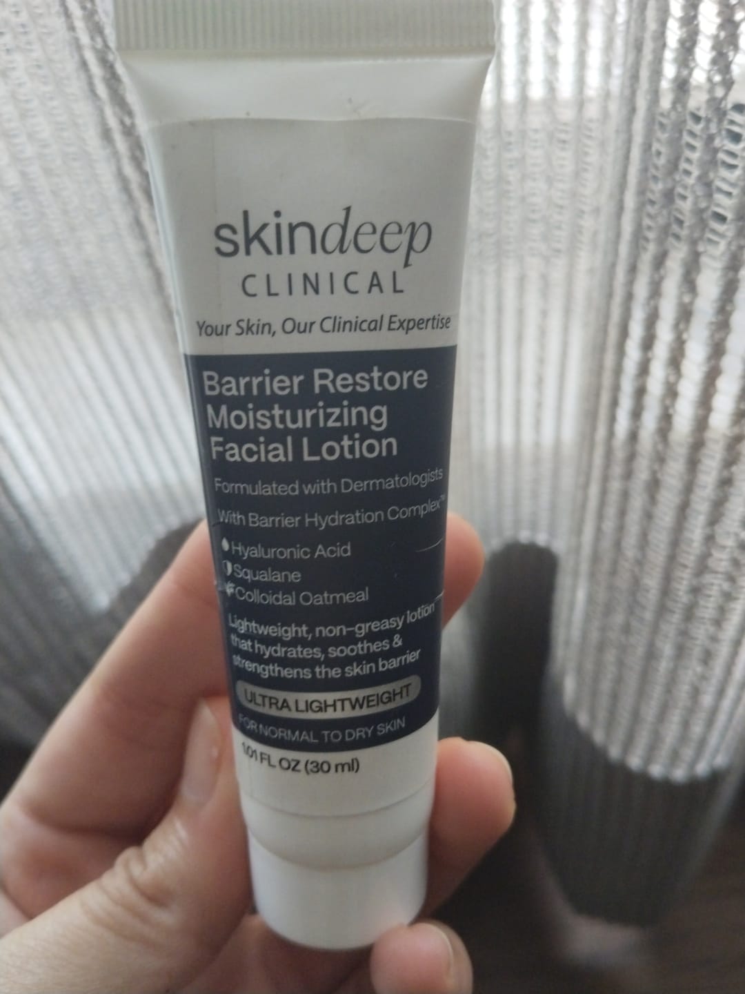 Customer photo review of Barrier Restore Moisturizing Facial Lotion