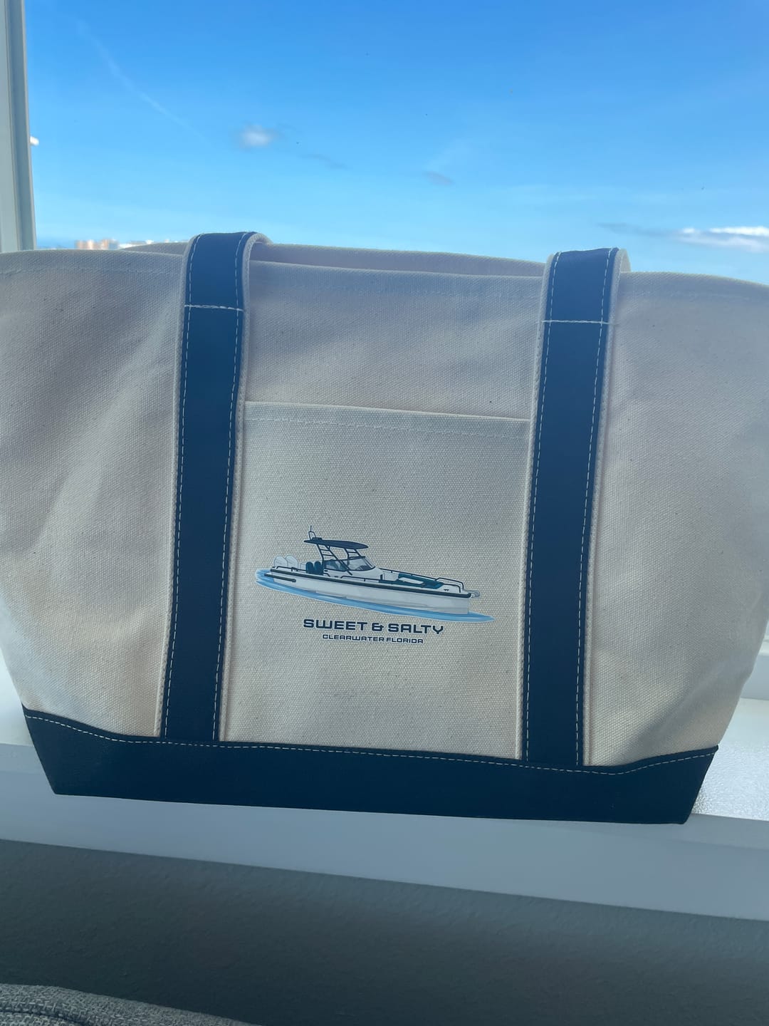 Customer photo review of Custom Boat Tote Bags