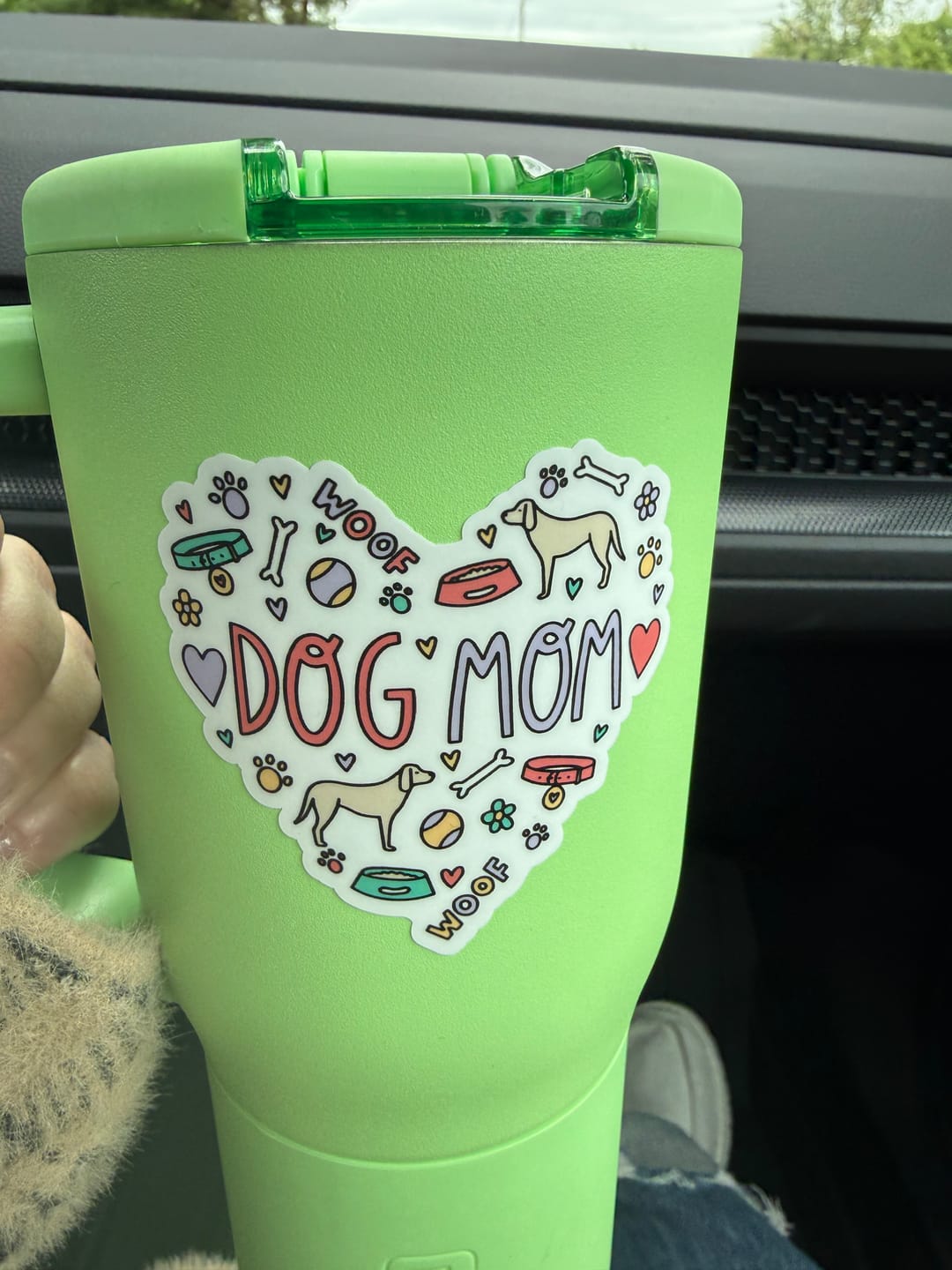Customer photo review of Dog Mom Heart Sticker