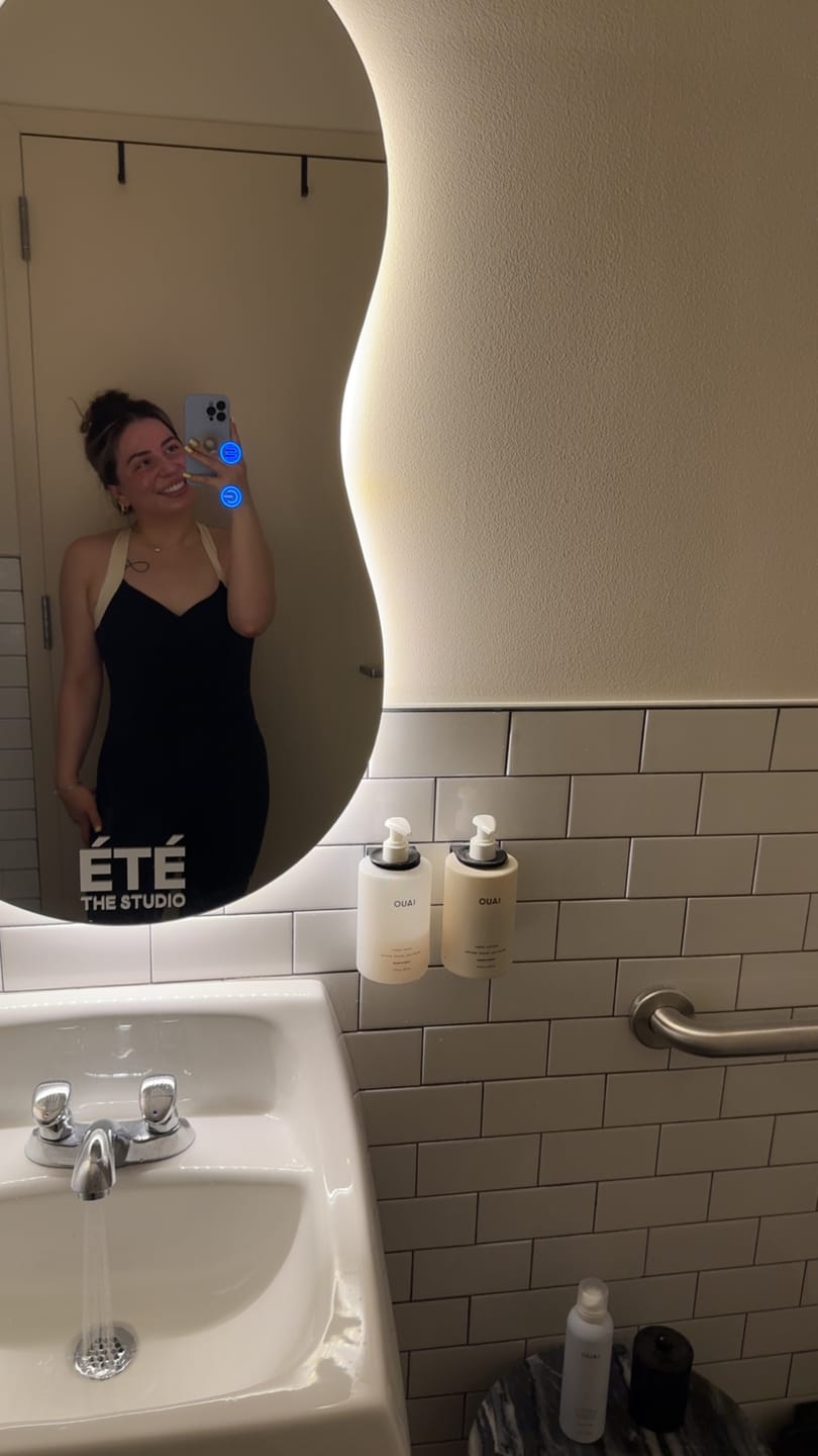 Customer photo review of The Sculpt Onesie / Navy-Cream