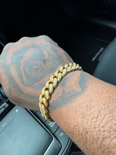 Customer photo review of 12mm Iced Out Miami Cuban Link Bracelet