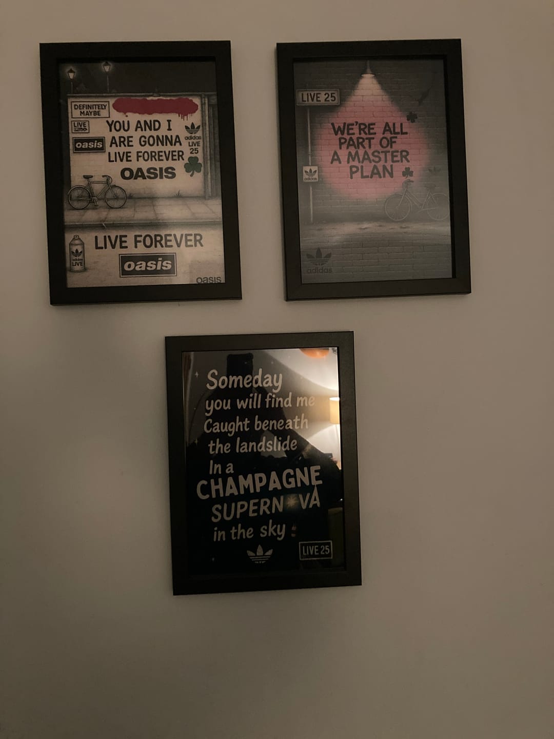 Customer photo review of Champagne Supernova - Oasis Inspired Lyrics Poster