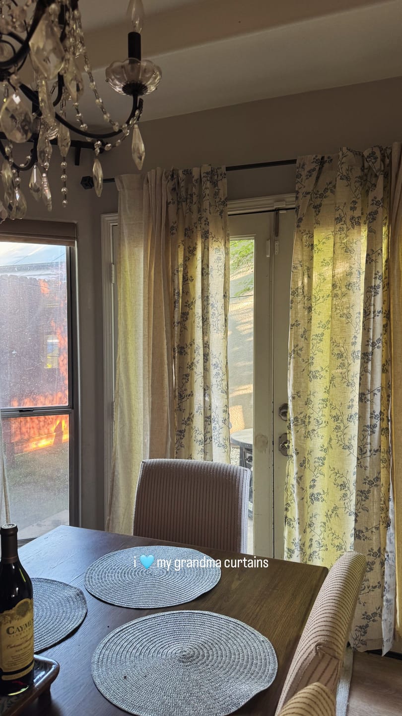 Customer photo review of Vine Blossom Linen Blend Curtains