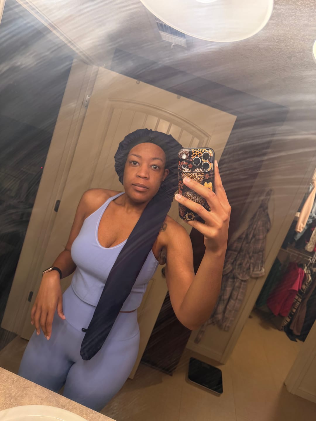 Customer photo review of Pantyhose Bonnet for Sleeping