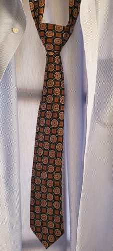 Customer photo review of Ties2you Orange Tie Novelty Necktie Pocket Square Cufflink Set for Men