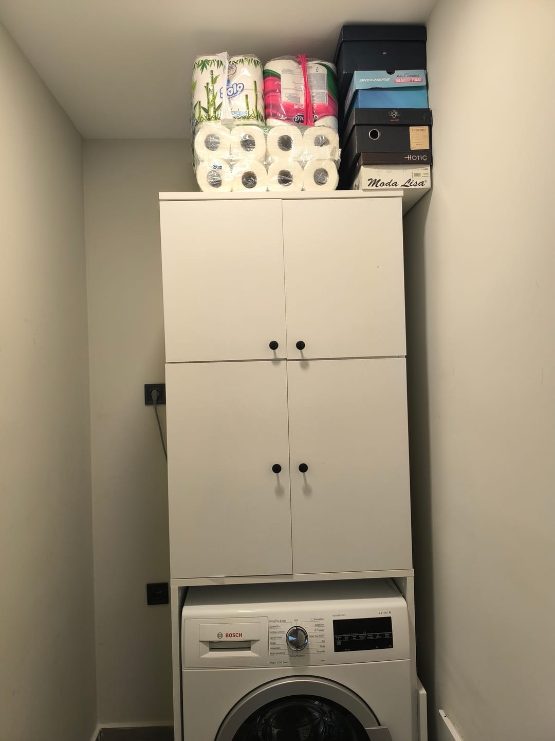 Customer photo review of Rani KD114 Çamaşır Makinesi Dolabı 4 Kapaklı 5 Raflı Banyo Dolabı Beyaz