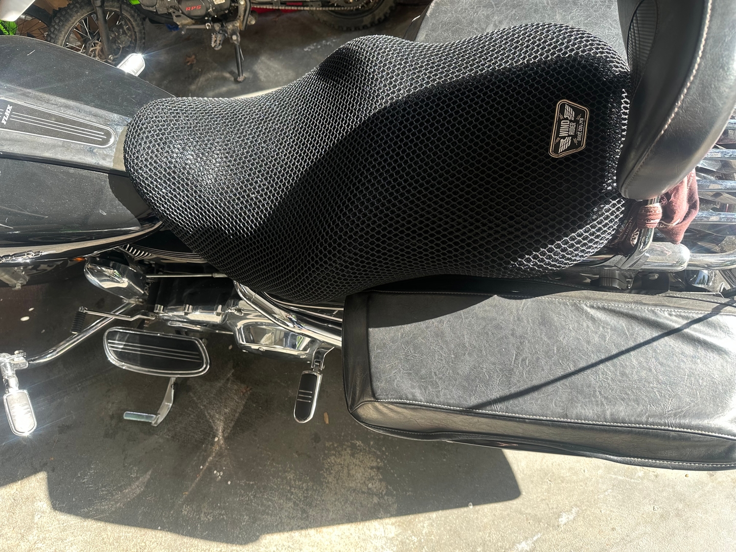 Wind Rider mesh seat cover on a Harley Davidson Street Glide