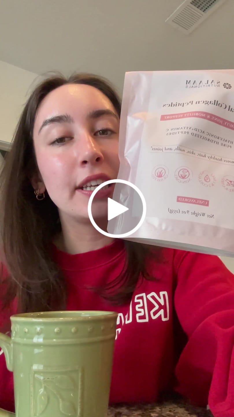 Customer video review of Pure Halal Collagen Hydrolyzed Peptides Type 1 & 3 Powder - With Vitamin C & Hyaluronic Acid | Salaam Nutritionals