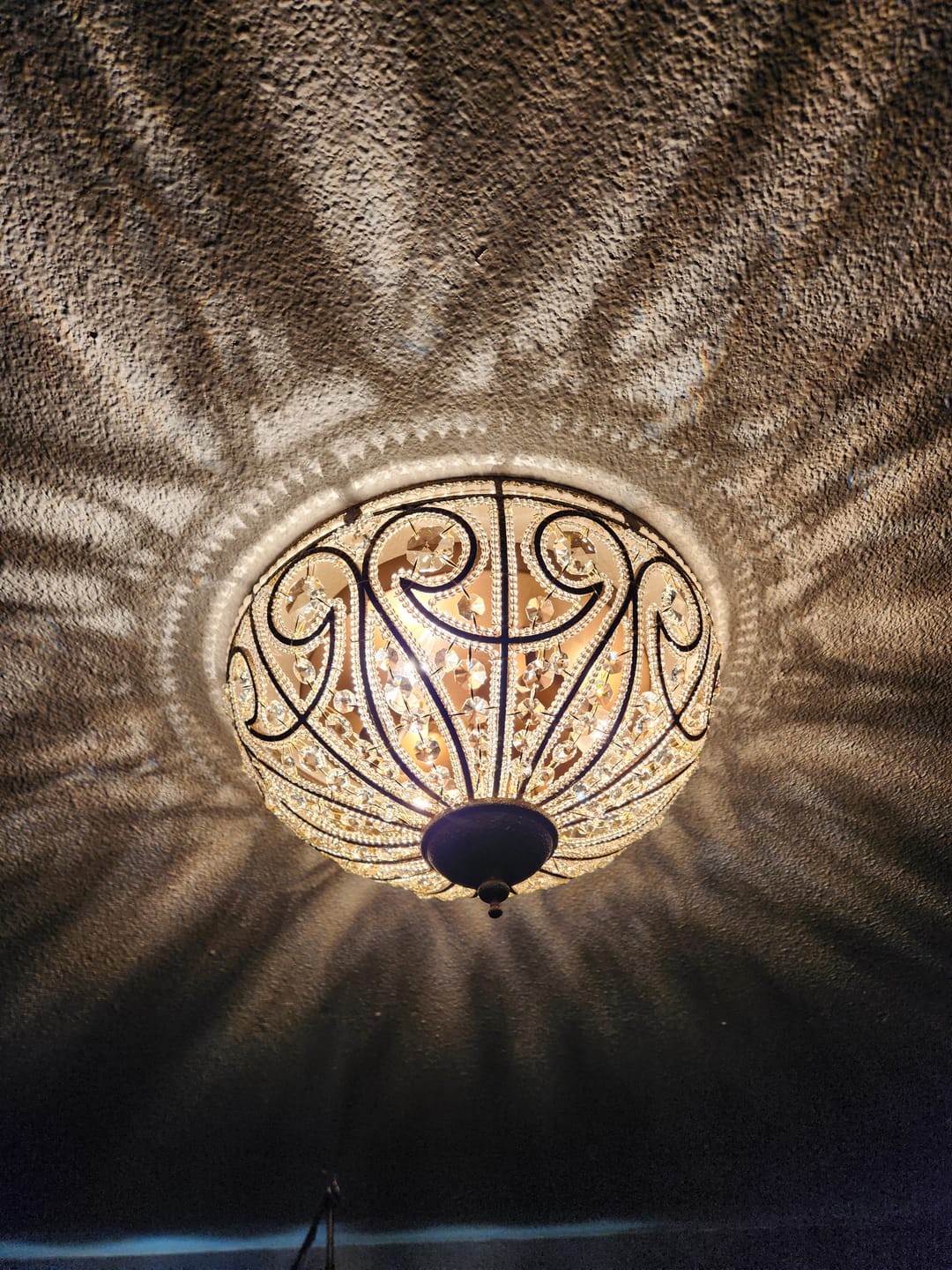 Customer photo review of Luxe Moroccan Antique Bronze Crystal Ceiling Light