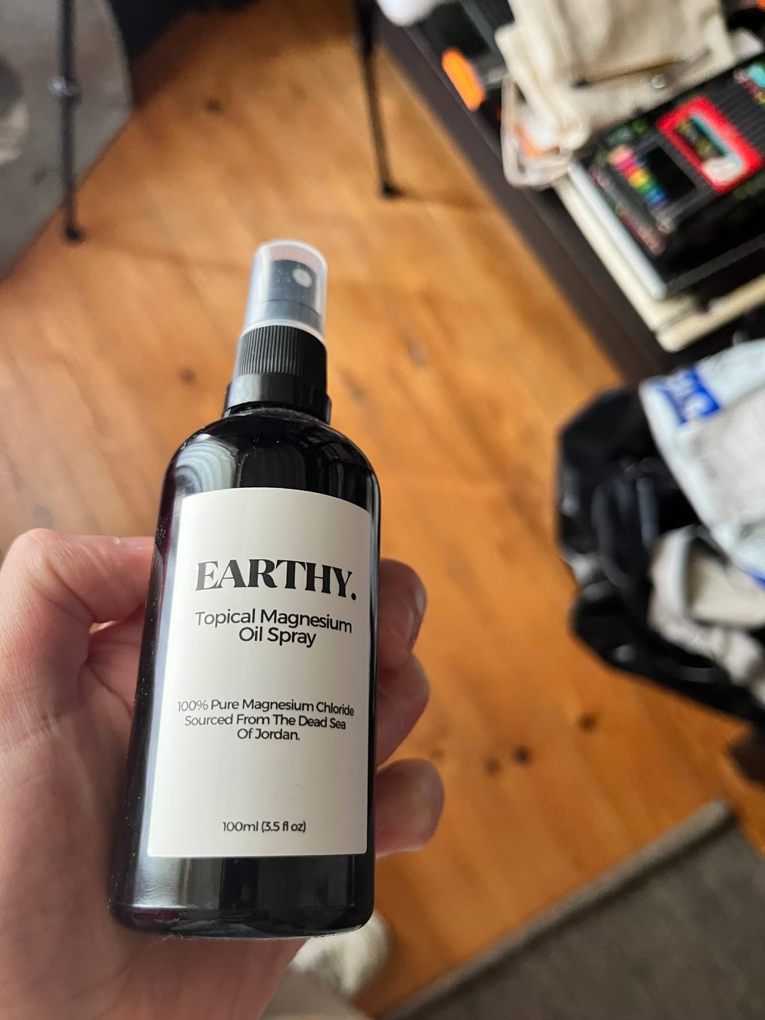 Customer photo review of Earthy™ Magnesium Oil Topical Spray | Dead Sea Magnesium Chloride