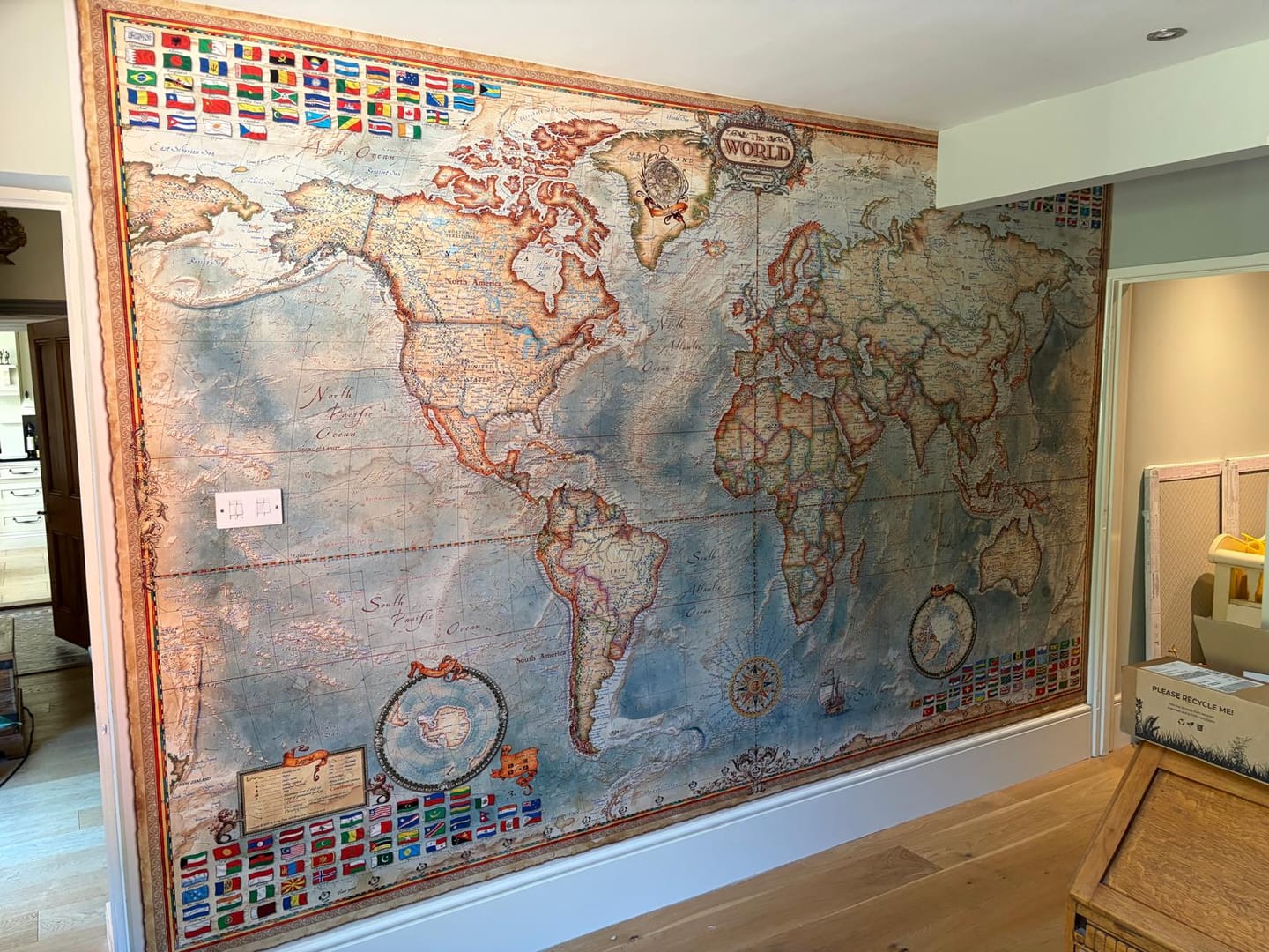 Customer photo review of Old Map Wallpaper - Custom Made Antique Wall Art Mural - Pasted or Peel & Stick - Any City, Any Map