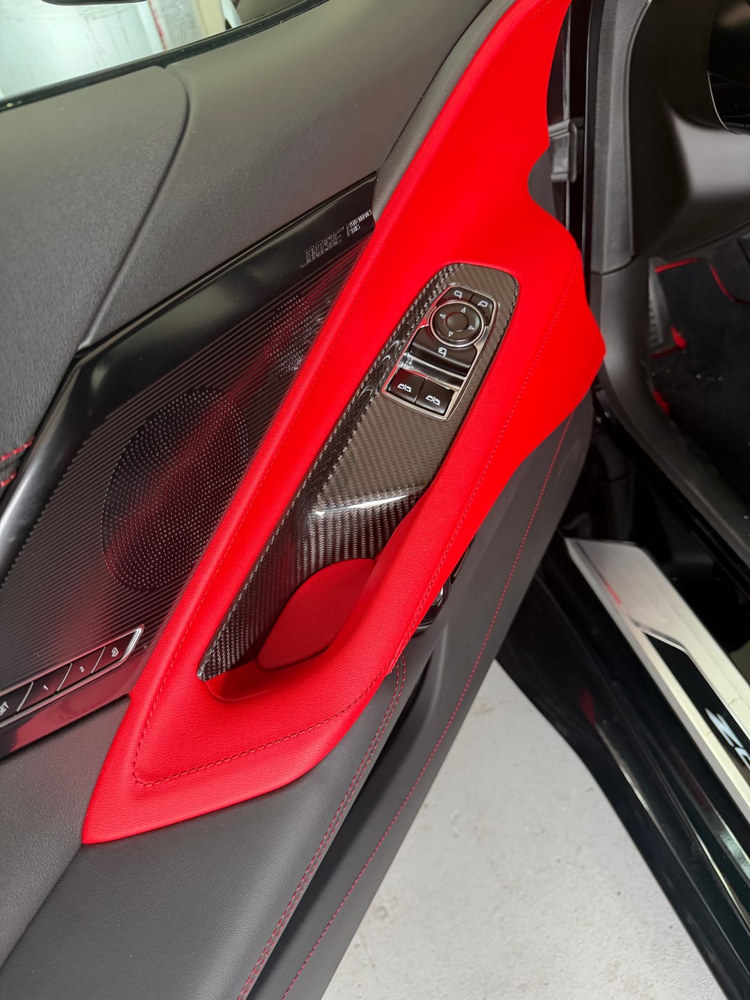 Customer photo review of C8 Corvette Real Carbon Fiber Window Switch Trim Covers | Interior Overlay (2020–2026)