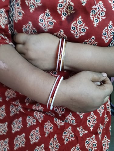 Customer photo review of Red – “Crimson Charm Women’s Bangle” (Pack of 1 Pair) (2 pis)