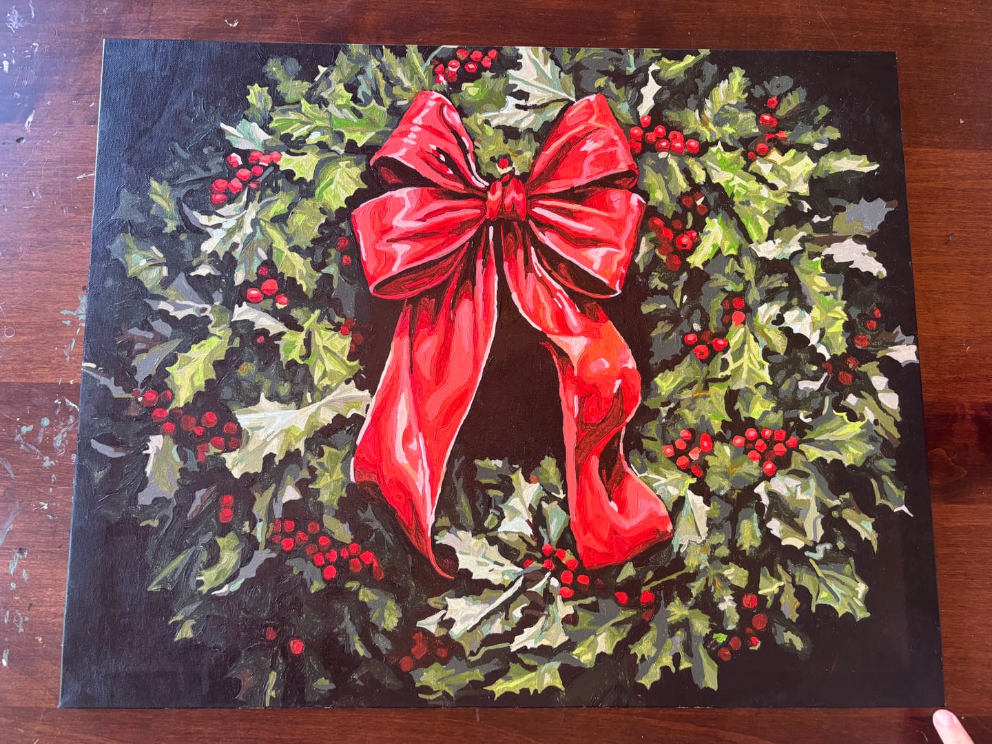 Customer photo review of Red Bow Christmas Laurel