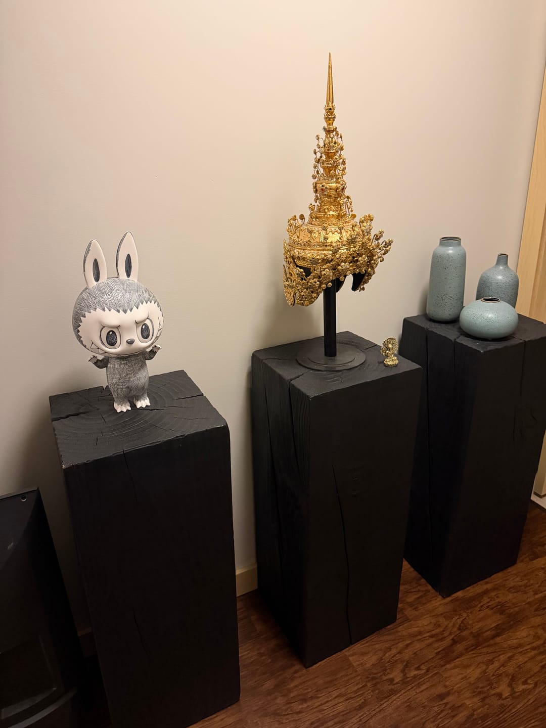 Customer photo review of Contemporary Wood Black Square Block Side Table
