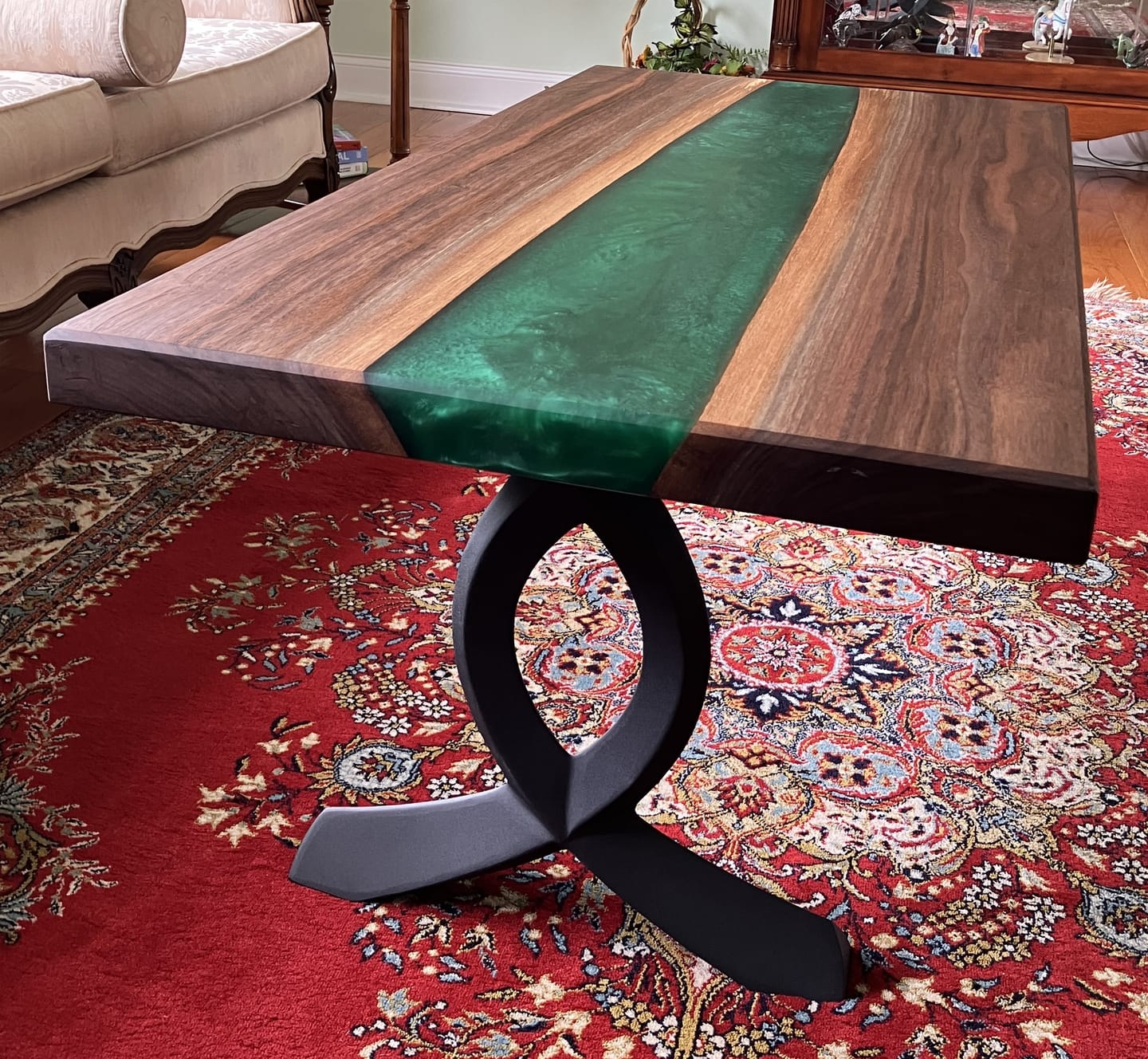 Customer photo review of Bench Legs 108B Curva 16.2" H Modern Steel Furniture Legs