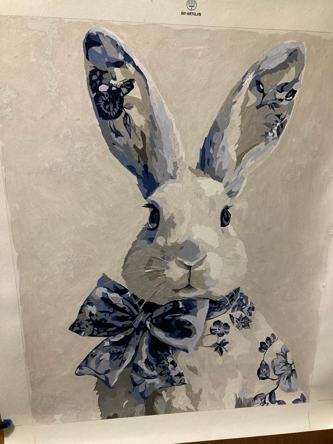 Customer photo review of Delft Blue Bunny | Paint by Number