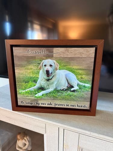 Customer photo review of Colored Pet Memorial Sign