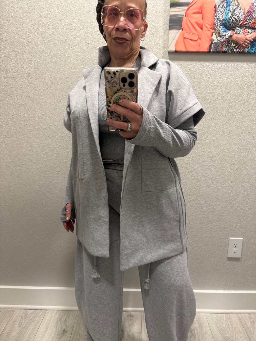 Customer photo review of Oversized Grey Three-Piece Set