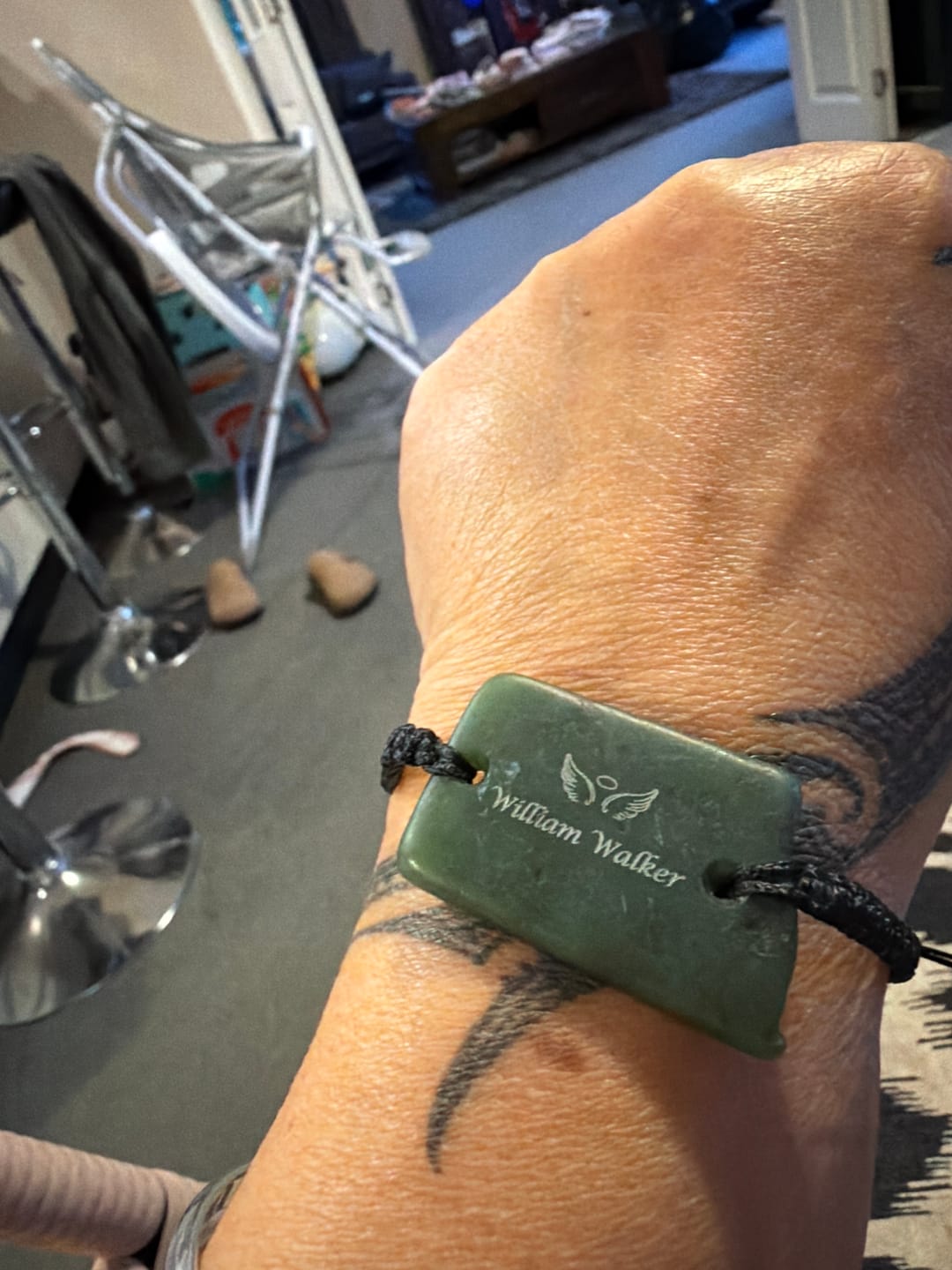 Customer photo review of Engraved Pounamu Bracelet