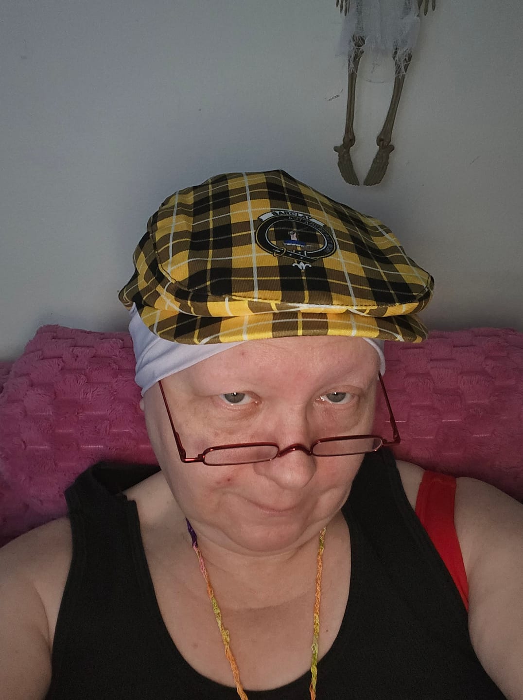 Customer photo review of Scottish Barclay Clan Badge Tartan Flat Cap