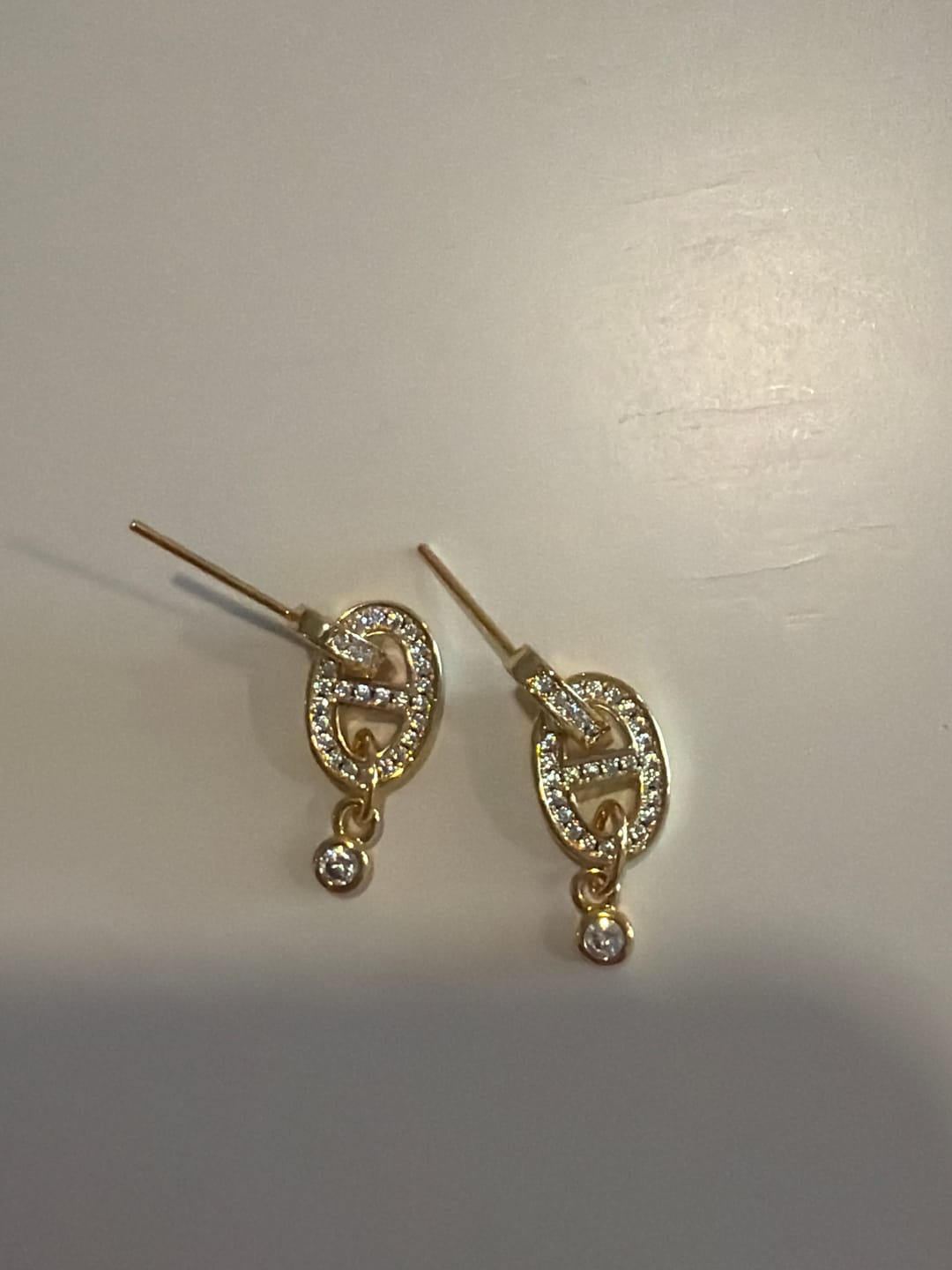 Customer photo review of HM PIG NOSE FULL OF DIAMOND EARRINGS