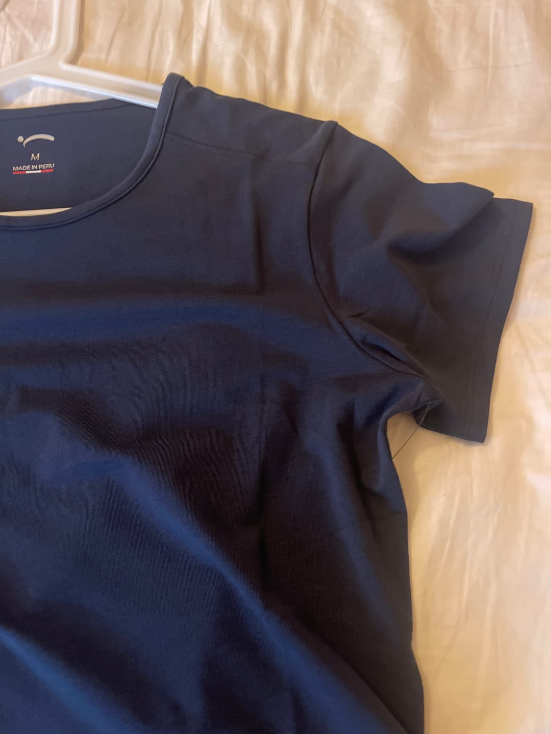 Customer photo review of Favorite tee | AlgaKnit - Marino Blue