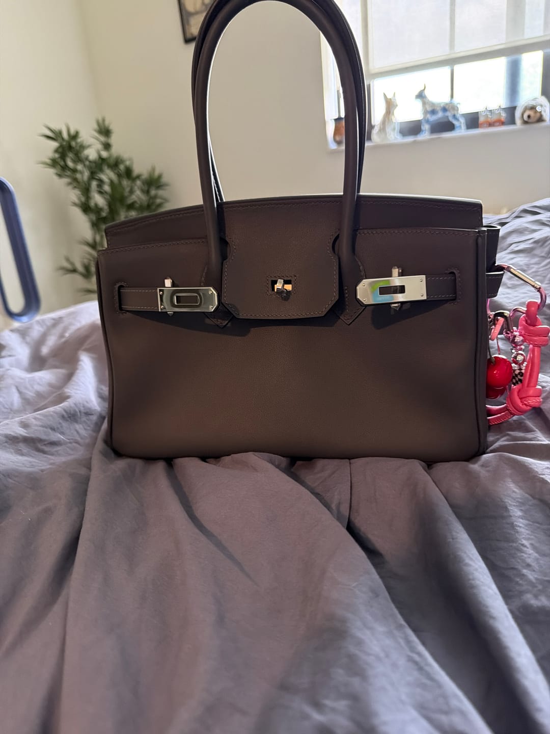 Customer photo review of HM SHOULDER BIRKIN 29CM IRON GRAY CALFSKIN SILVER HARDWARE